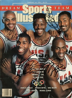 1992 Dream Team Multi-Signed Original Sports Illustrated Magazine With Jordan, Ewing, Malone & Others (JSA)